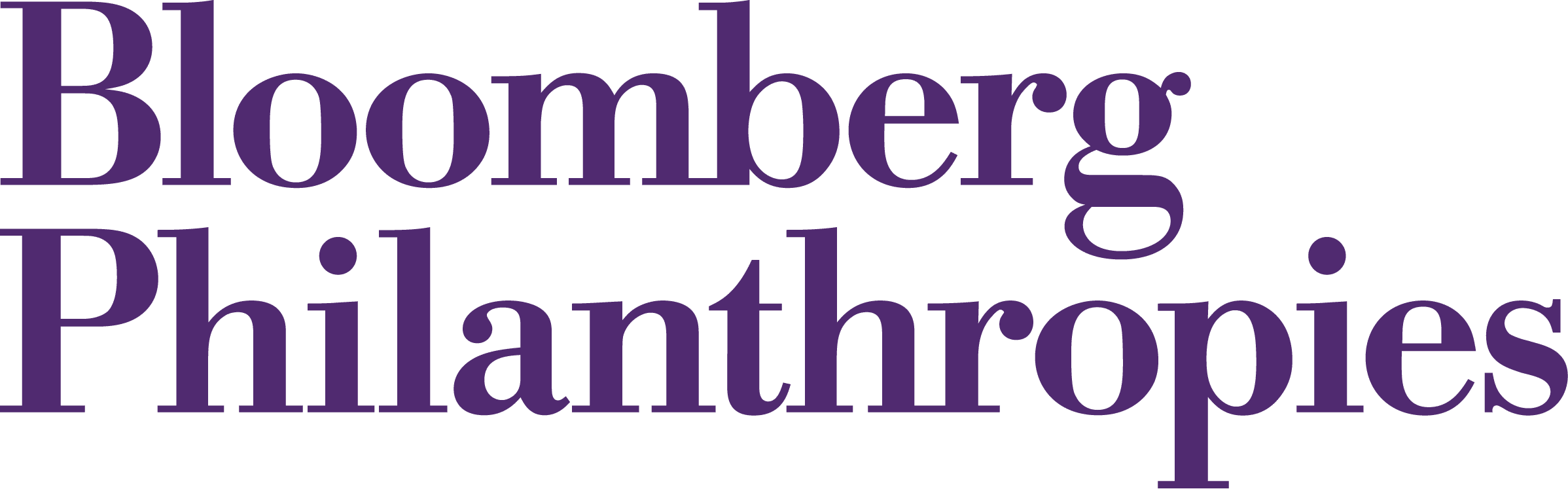 A purple logo for Bloomberg Philanthropies.
