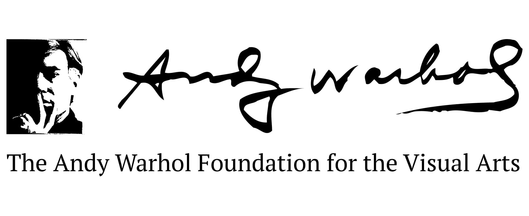 A logo for the Andy Warhol foundation in black.
