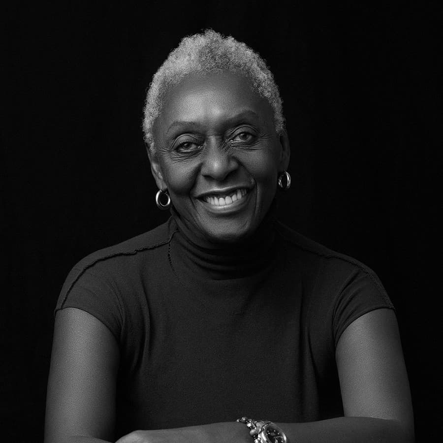 A photograph shows a portrait of Bethann Hardison.